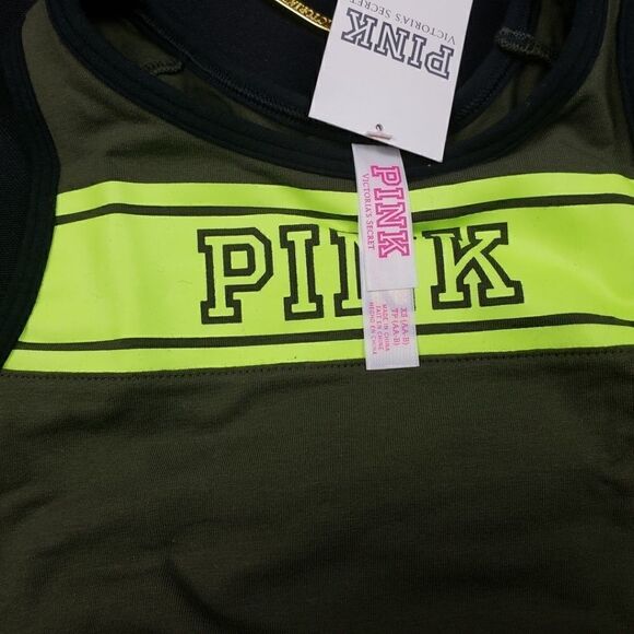 VS Pink Logo Reverse Racerback Bra Top Small(AA-C) - Picture 5 of 6